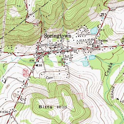 Topographic Map of Eileen Run, PA