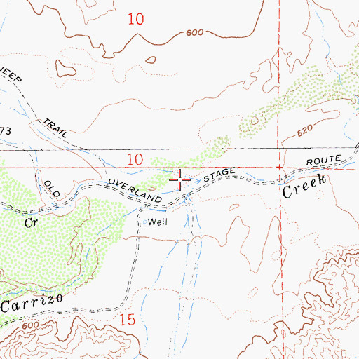 Topographic Map of Vallecito Creek, CA