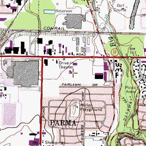 Topographic Map of Auto Drive-In (historical), OH