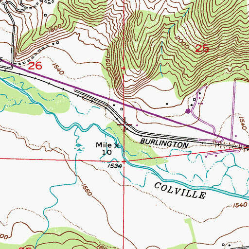 Topographic Map of Auto Vue Drive-In, WA