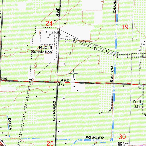 Topographic Map of Circle K Ranch, CA