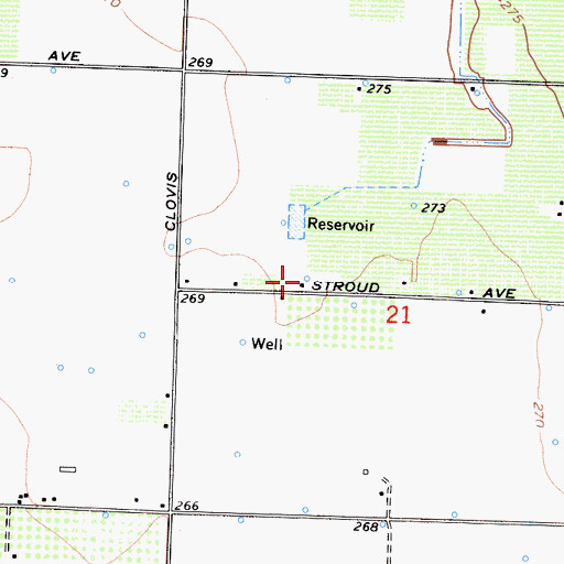 Topographic Map of Leyland Farms, CA