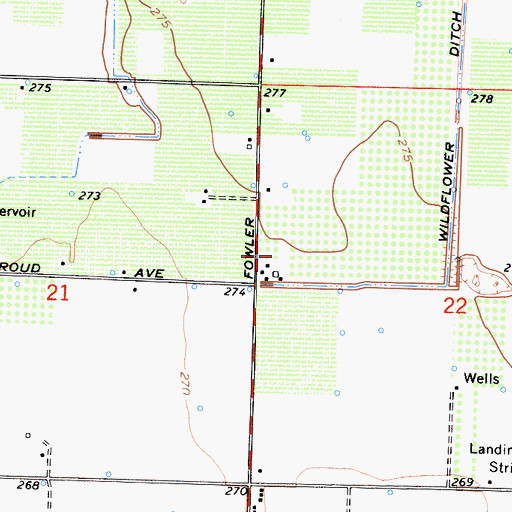 Topographic Map of M And K Farms, CA