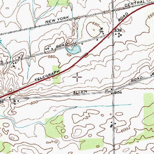 Topographic Map of Orleans Drive-In (historical), NY