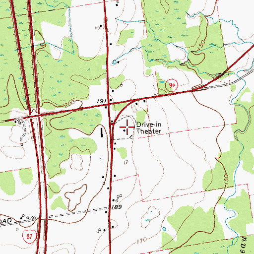 Topographic Map of Border Drive-In (historical), NY