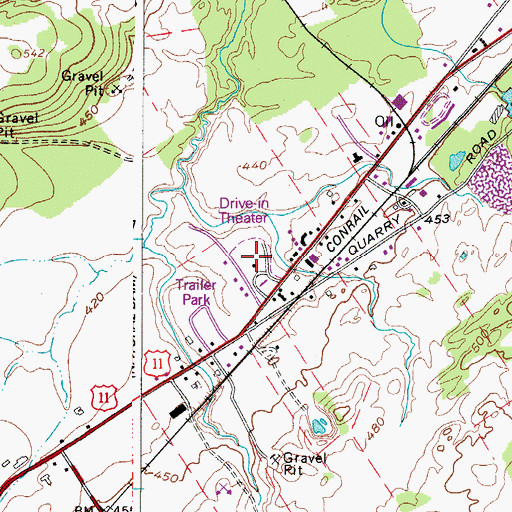 Topographic Map of Hi-Way Drive-In (historical), NY