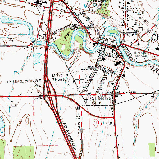 Topographic Map of Northway Drive-In (historical), NY