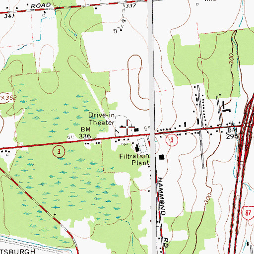 Topographic Map of Plattsburgh Drive-In (historical), NY