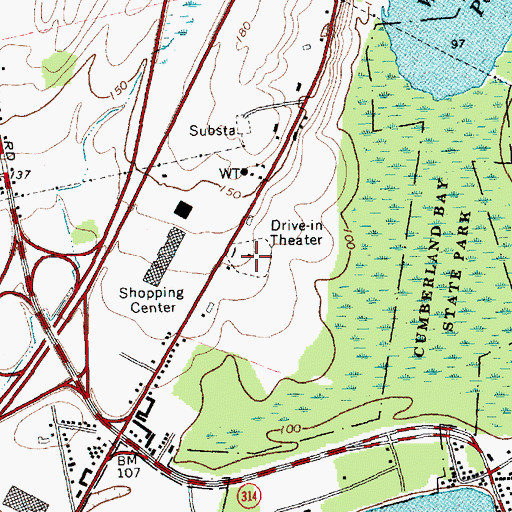 Topographic Map of Stardust Drive-In (historical), NY