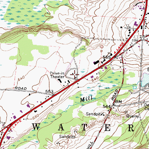 Topographic Map of Star-lit Drive-In (historical), NY
