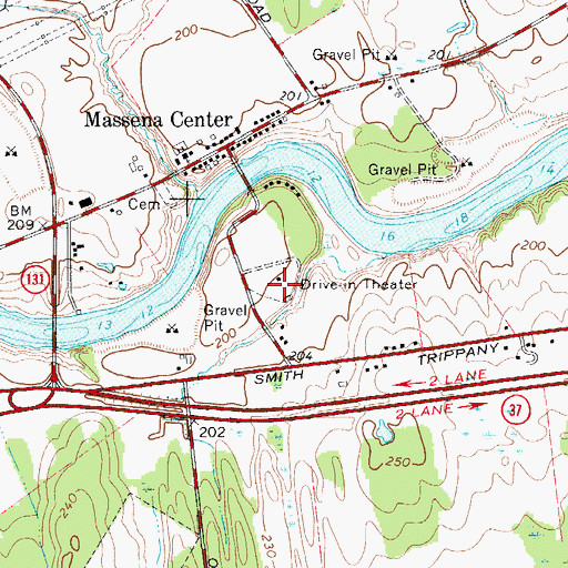 Topographic Map of Sunset Drive-In (historical), NY