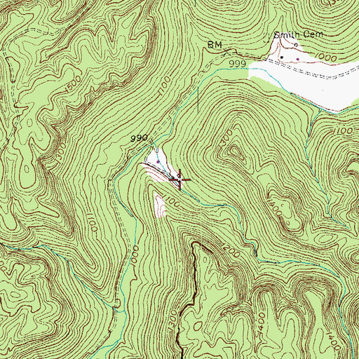 Topographic Map of Hemlock Grove Camping Area, KY