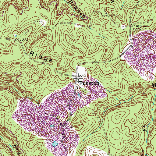 Topographic Map of Funston Post Office (historical), KY