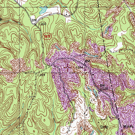Topographic Map of Ned Ridge (historical), KY