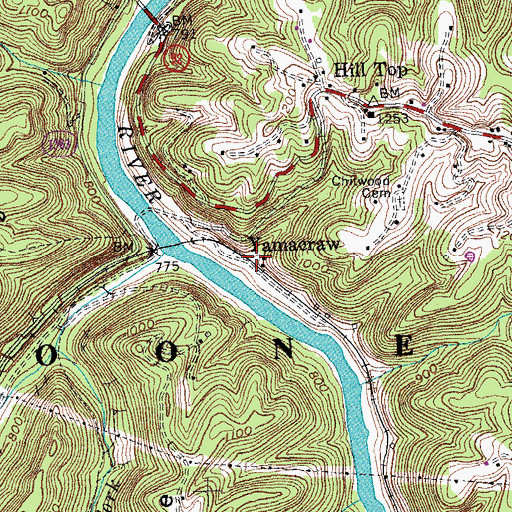 Topographic Map of Lonesome, KY