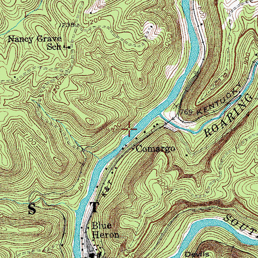 Topographic Map of Comargo Post Office (historical), KY