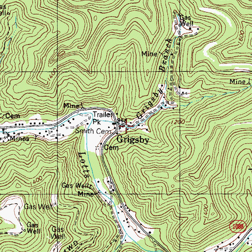 Topographic Map of Grigsby Post Office (historical), KY