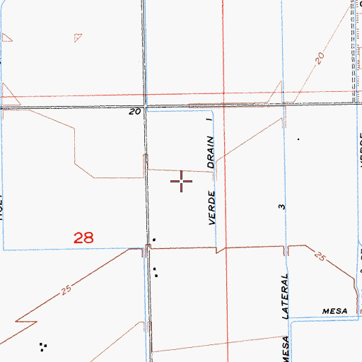Topographic Map of Verde Drain One, CA