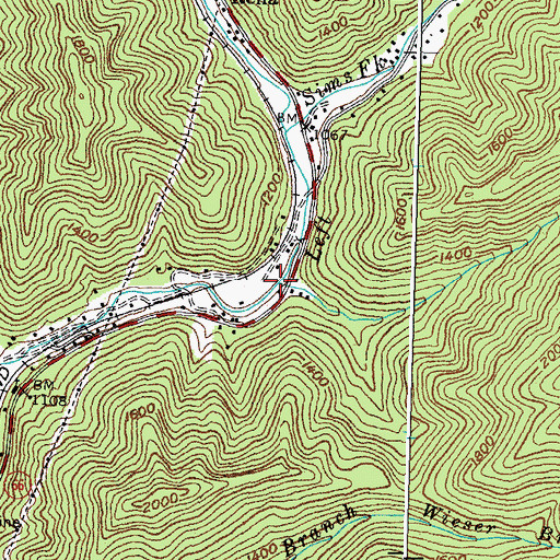 Topographic Map of Woolum Branch, KY