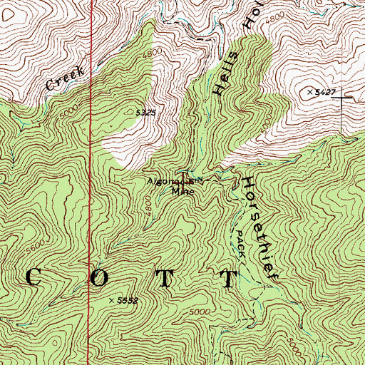 Topographic Map of Algonquin Mine, AZ