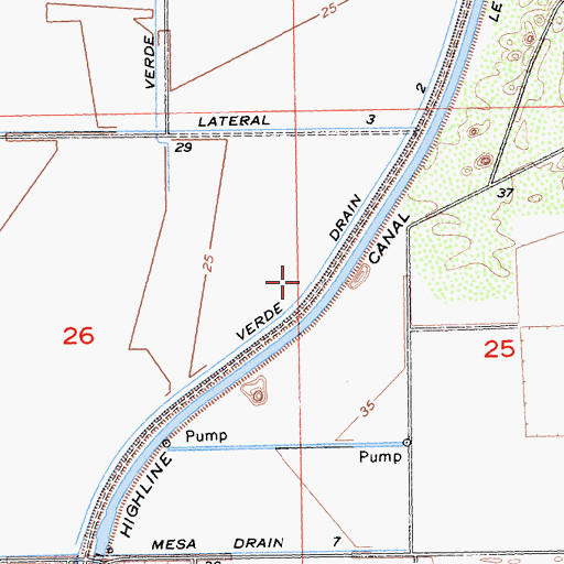 Topographic Map of Verde Drain Two, CA