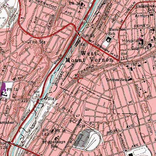 Topographic Map of Hoyt's Bridge, NY