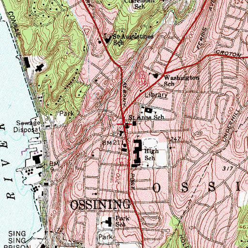 Topographic Map of Hubbles Corner, NY