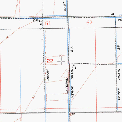 Topographic Map of Verde Drain Two A, CA