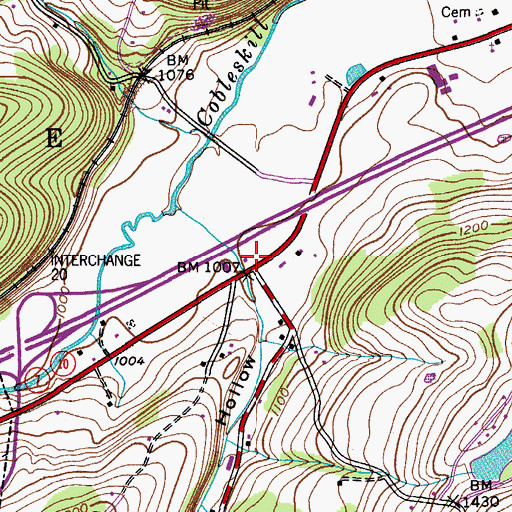 Topographic Map of Cobleskill Drive-In (historical), NY