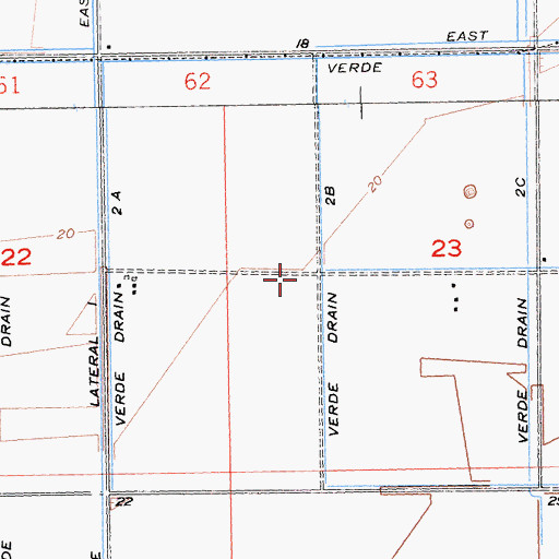 Topographic Map of Verde Drain Two B, CA