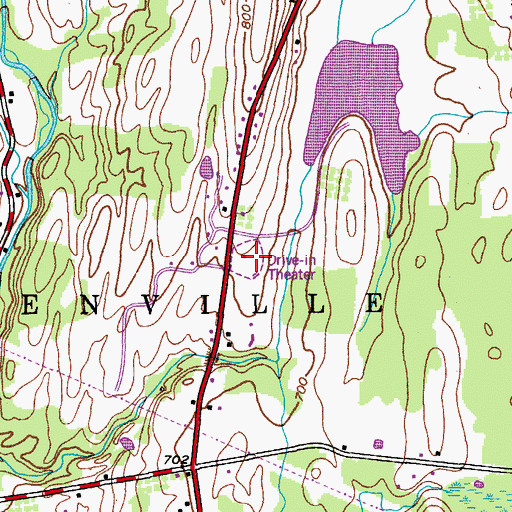 Topographic Map of Greenville Drive-In (historical), NY