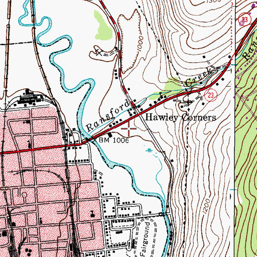 Topographic Map of Norwich Drive-In (historical), NY