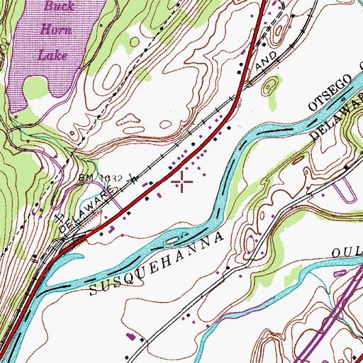 Topographic Map of Unadilla Drive-In, NY