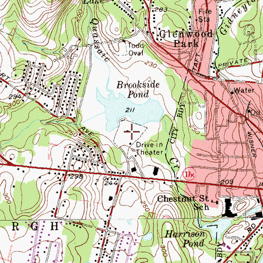 Topographic Map of Brookside Drive-In (historical), NY