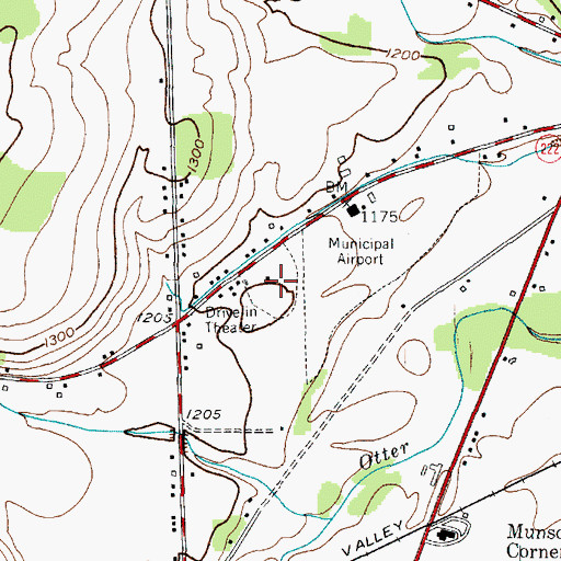 Topographic Map of Airport Drive-In (historical), NY