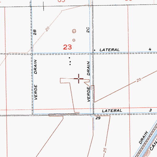 Topographic Map of Verde Drain Two C, CA