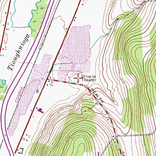 Topographic Map of Homer Drive-In (historical), NY
