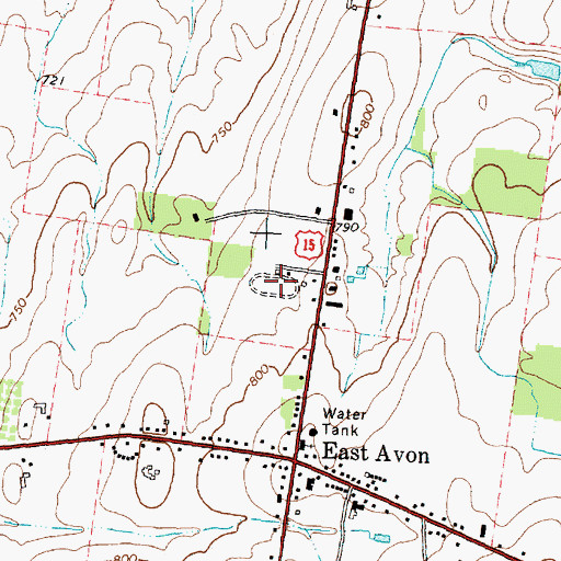 Topographic Map of Vintage Drive-In, NY