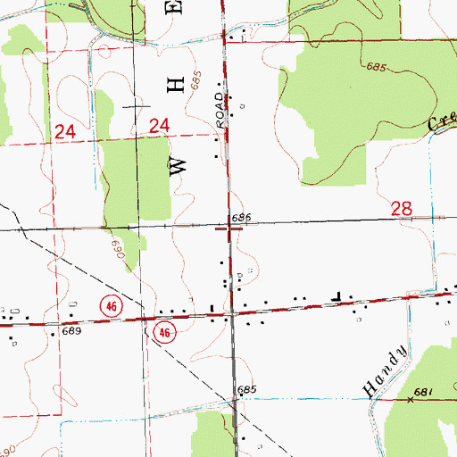 Topographic Map of Meridian Station, MI
