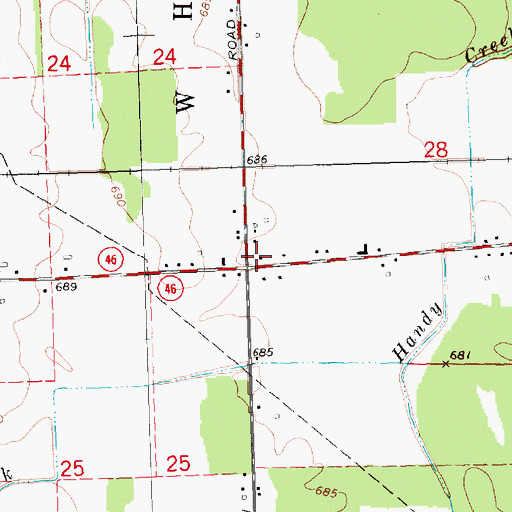 Topographic Map of West's Mill Post Office (historical), MI