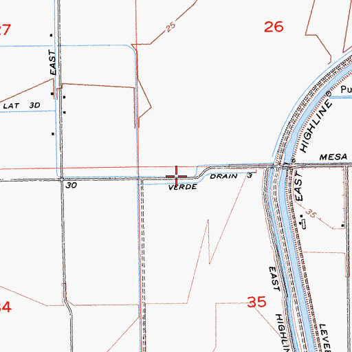Topographic Map of Verde Drain Three, CA