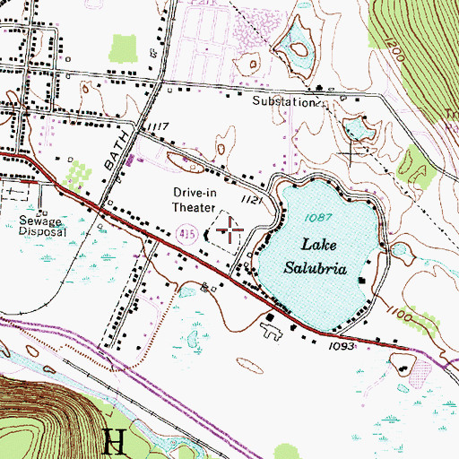 Topographic Map of Bath Drive-In, NY