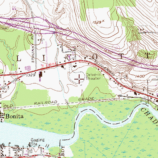 Topographic Map of Pic 17 Drive-In (historical), NY