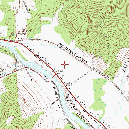 Topographic Map of Portville Drive-In, NY