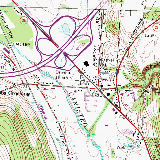 Topographic Map of Starlite Drive-In (historical), NY