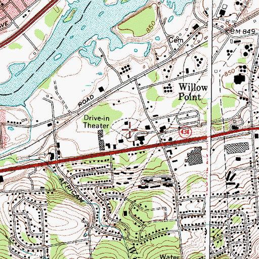 Topographic Map of V Drive-In (historical), NY