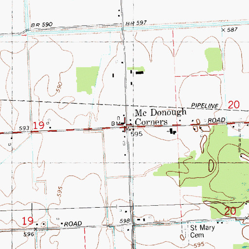 Topographic Map of McDonough Post Office (historical), MI
