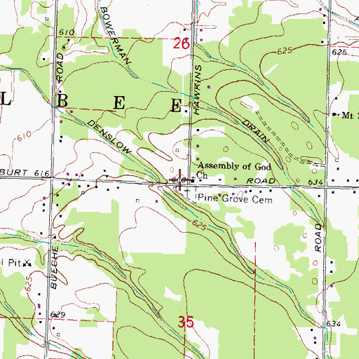 Topographic Map of Fay Post Office (historical), MI