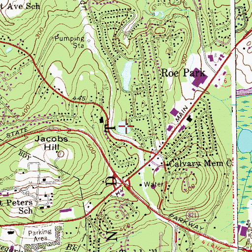 Topographic Map of Locust Avenue Lake, NY