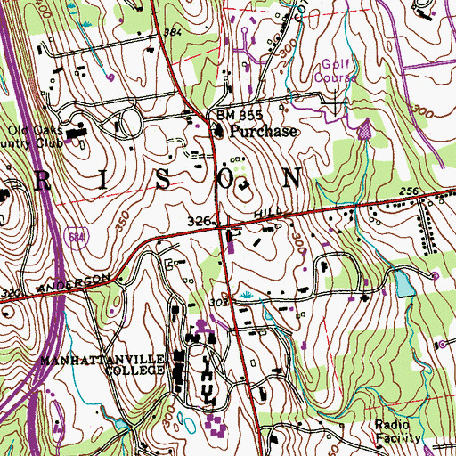 Topographic Map of Merritts Corner (historical), NY